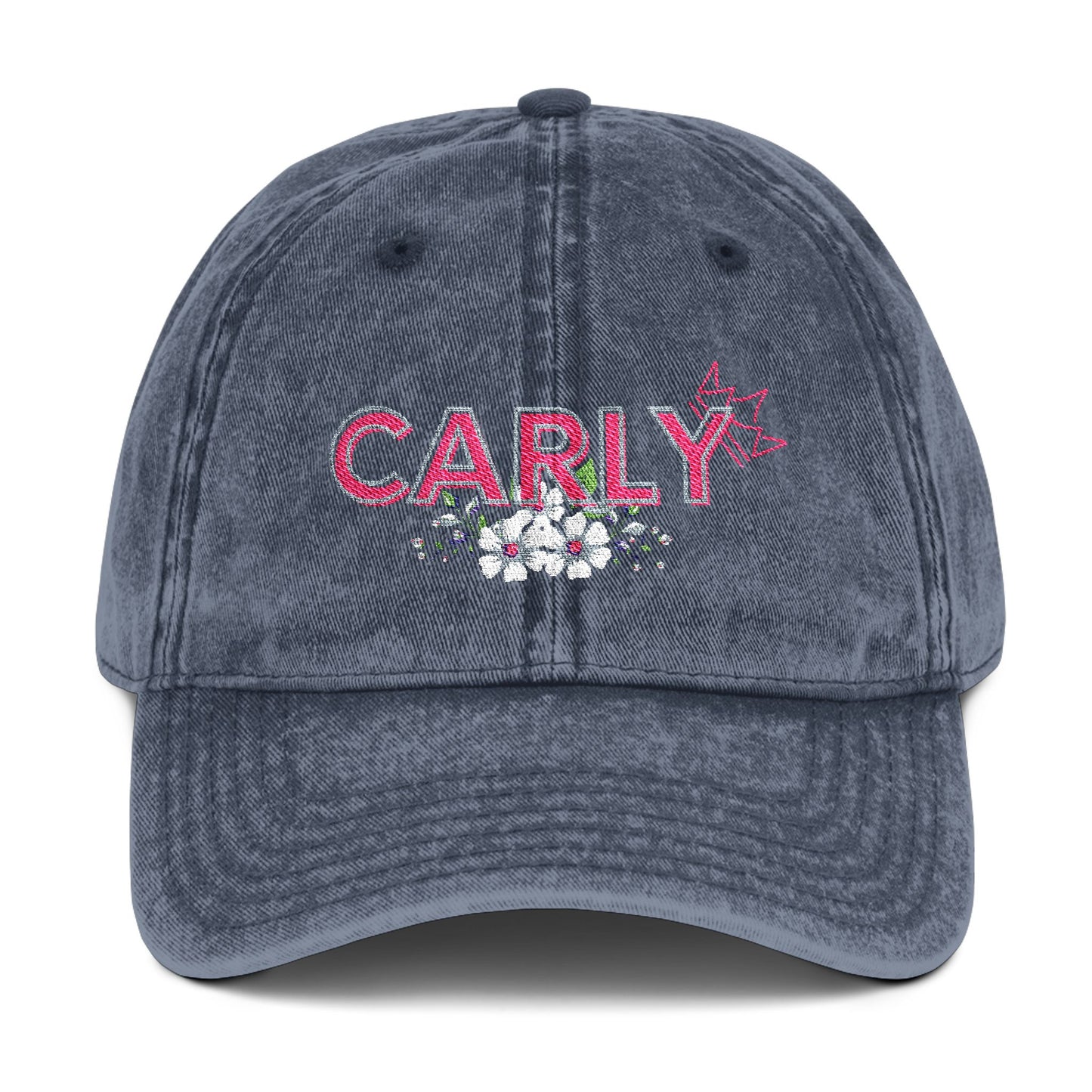 Personalized Vintage Embroidered Cap with Floral Design - EMAIL name to Sublimebycalu@gmail.com Thank you!