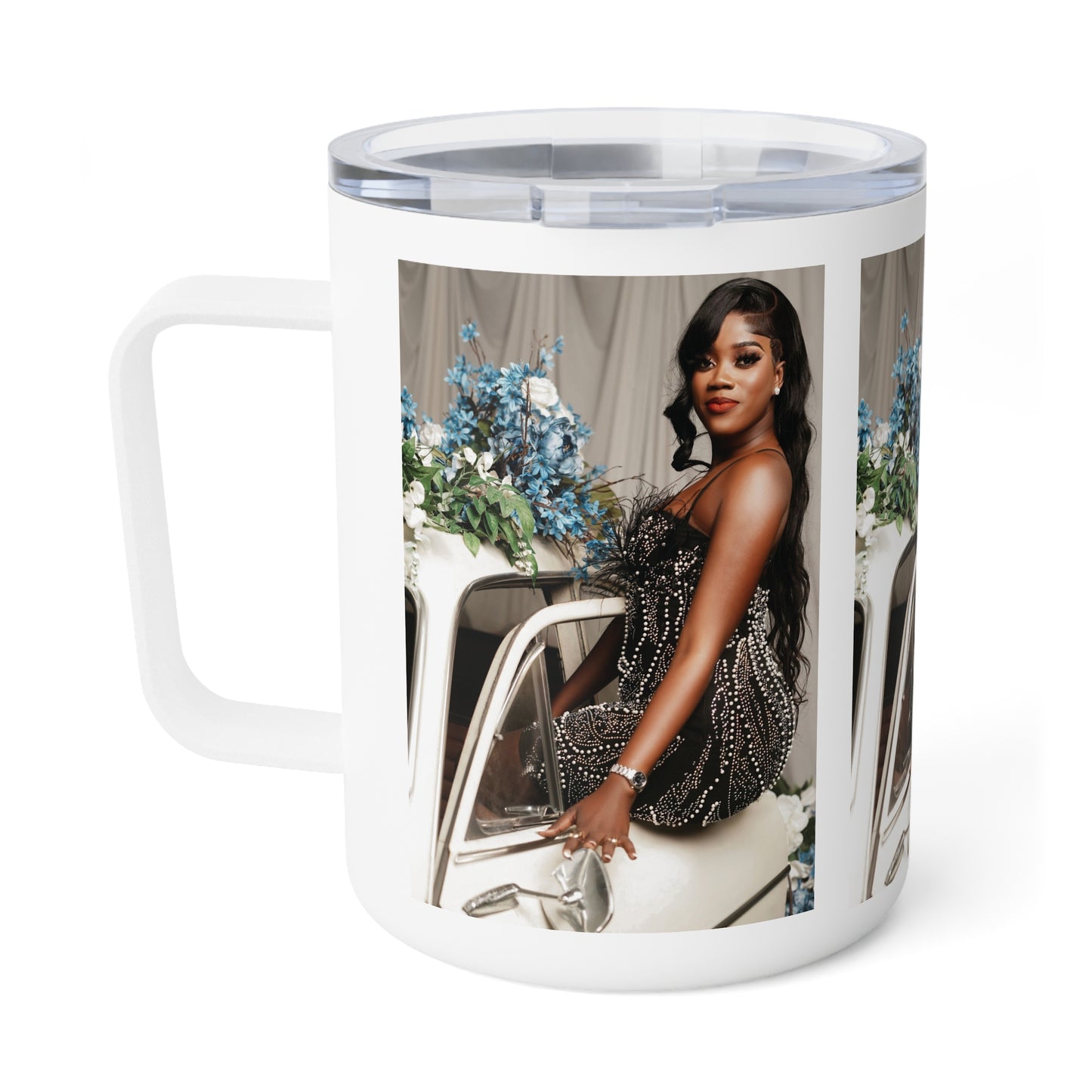Elegant Insulated Coffee Mug - 10oz with Chic Photography Design, Email your images to sublimebycl@gmail.com Thank you!